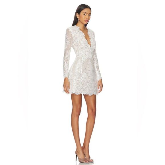 NWOT BRONX AND BANCO Isabella Long Sleeve Mini Dress in White - Picture 2 of 16